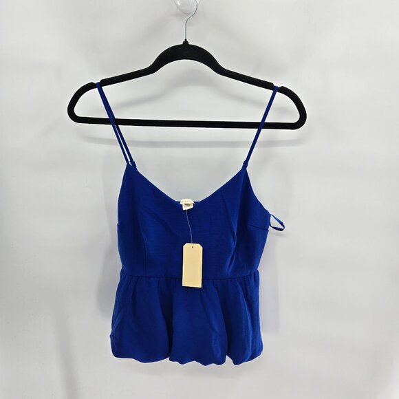 Monteau Los Angeles Royal Blue Back Ruched Line Adjustable Strap Top Medium - Picture 1 of 8
